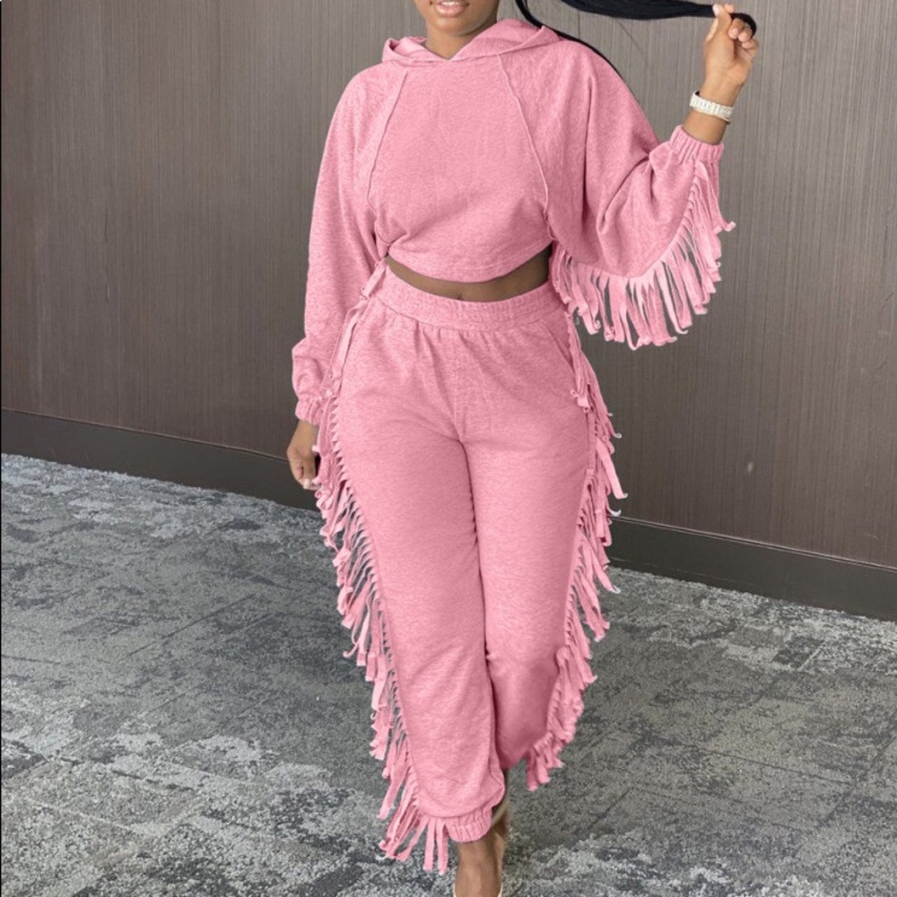 Fringe 2 piece hooded set